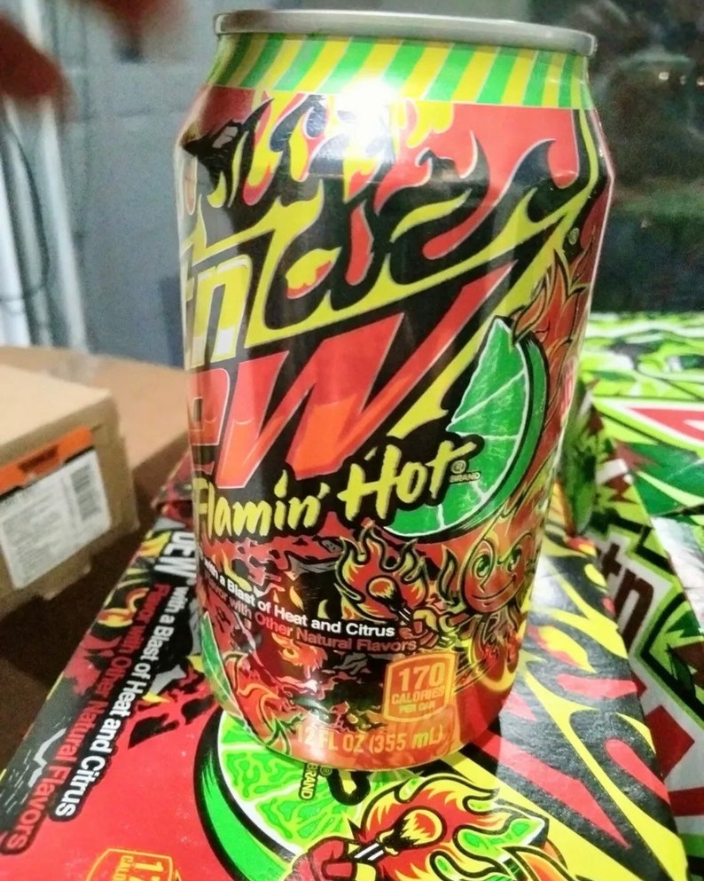 Mountain Dew Flaming Hot Cheetos Soda One 12oz Can Etsy Hong Kong