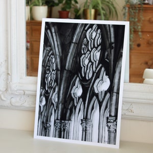 Charcoal Lincoln Cathedral Cloisters Print