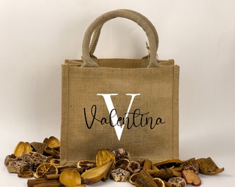 Jute bag personalized with name