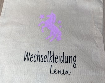 Jute-Tasche Wechselkleidung Kindergarten / Personalisiert / Stoffbeutel Kindergarten / Stoffbeutel Kita