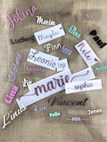 Personalized iron-on stickers with name or saying