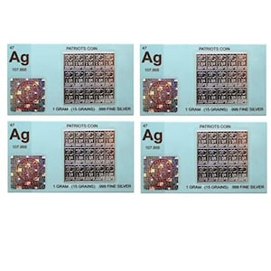 Vier pack zilverbaren deelbaar aan 15 bars zilver bullion .999 zilver 1 gram zilver bar