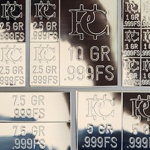 Barras de plata de 5 gramos que se separan Lingotes de plata .999 (paquete de 5) Tarjetas coleccionables