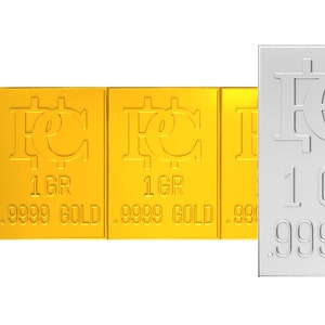 Wallet 1/3 Gram Gold Bar That Breaks into 5 One GR Bars Gold Bullion .9999 Gold Stamp Trading Card Precious Metal Gold Grain Gold Bar