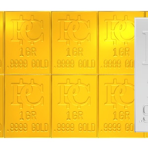 Barra de plata GRATIS 10 barras de oro que se rompen en 10 barras de un GR Lingote de oro .9999 Tarjeta coleccionable con sello de oro Metal precioso