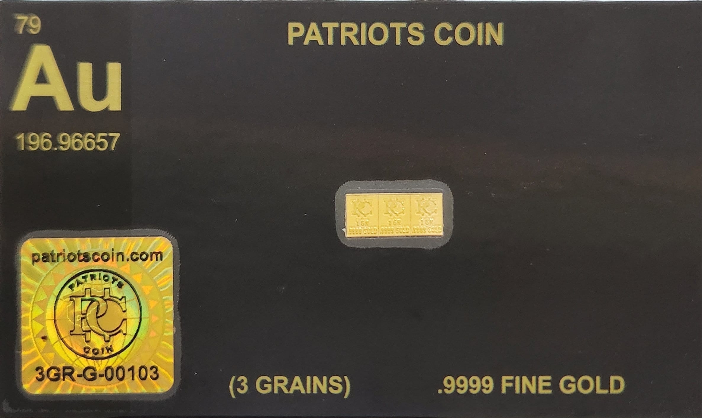 Pure Gold Bar That Breaks into 3 One GR Bars Gold Bullion .9999 Gold Stamp Trading Card Precious Metal Gold Grain Bars Gold Bar Free Silver