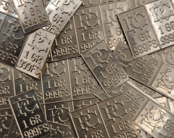 Silver bars by the grain .39 cents each Pure .999 Silver Bars Silver Snap Bars Silver Bullion Collect Them For Save Savings Preppers