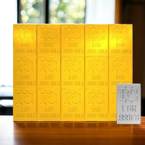1 Gram Gold Bar Splits into 15 One-Grain Bars & Free Silver - Limited Edition