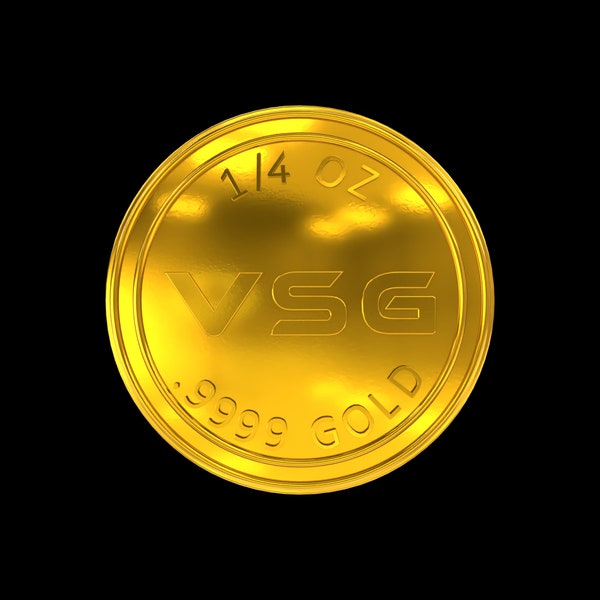 ¡Moneda de oro puro VSG Crypto .9999 de 1/4 oz, solo 150 acuñadas! Criptomoneda de gas inteligente Vitalik