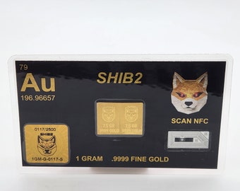 SHIB2 Gold Snap Bar Breaks into Two 7.5 GR Bars Gold Bullion Precious Metal AG Gold Stamp Free Silver Bar Included!!