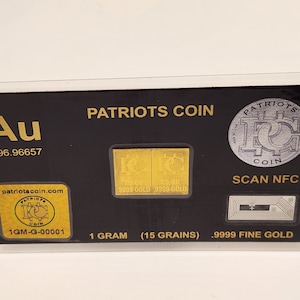 1 Gram Gold Bar Breaks into 15 One GR Bars Gold Bullion Precious Metal AG Gold Stamp Gold Trading Card Free Silver Bullion Bar Included