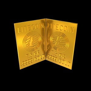 1 grama de ouro Litecoin Gold Bar Crypto GR Bars Gold Bullion Precious Metal AG Gold Stamp Barra de prata grátis incluída!! Barra de Ouro Litecoin