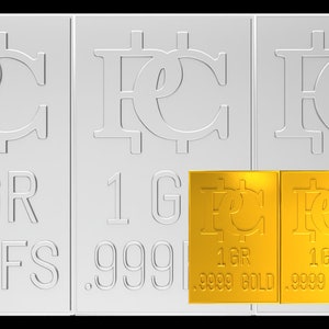 Barra de oro que se rompe en 3 barras de un GR Lingote de oro 0.9999 Tarjeta de intercambio de sellos de oro Metal precioso Barras de oro en grano Plata gratis