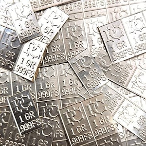 500 Silver Bars 1 Grain each .999 Pure Silver 24 Bars Snaps Apart Pure Silver Bullion Silver Stamps
