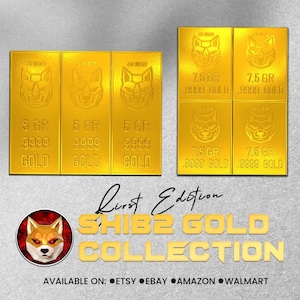 3 SHIB2 Gold Snap Bar Breaks into Multiple Grain Bars Gold Bullion Precious Metal AG Gold Stamp Free Silver Bar Included!! Crypto Gold Bar