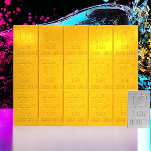1 Gram Gold Bar (15 One-Grain Pieces) + Free Silver - Rare Collectible Set