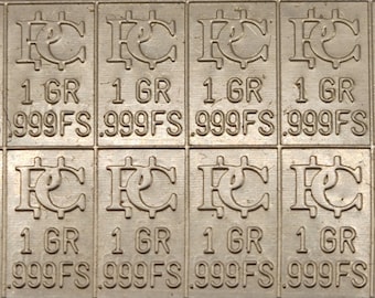 1 Sheet of 12 .999 Silver Bars 1 Grain each. Snaps Apart