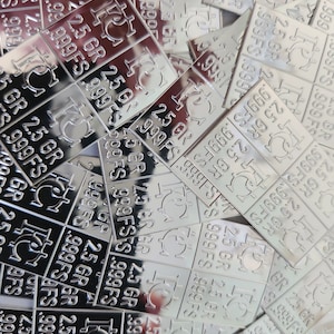 Barras de lingotes de plata 2.5 granos cada una Barras de plata pura .999 Lingotes de plata pura 50 granos de metal plateado Colección de plata Sello de tarjetas coleccionables