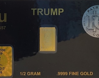 Lingote de oro de medio gramo, 9999 de oro puro.