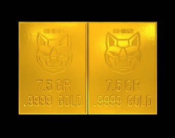 SHIB2 Gold Snap Bar Breaks into Two 7.5 GR Bars Gold Bullion Precious Metal AG Gold Stamp Free Silver Bar Included!!
