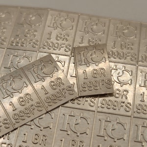 1000 Silver Bars 1 Grain Each .999 Pure Silver 24 Bars Snaps Apart Pure ...