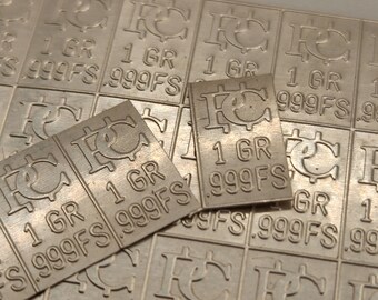 Tiny Silver Bars 1 Grain each .999 Pure Silver Bars Snaps Apart Pure Silver Bullion
