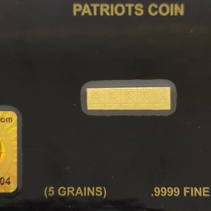 Gold Bar That Breaks into 5 One GR Bars Gold Bullion .9999 Gold Stamp Trading Card Precious Metal Gold Grain Bars Gold Bar Free Silver
