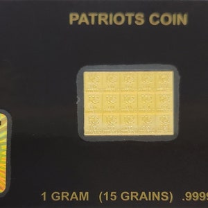 1 Gram Gold Bar Breaks into 15 One GR Bars Gold Bullion Precious Metal AG Gold Stamp Gold Trading Card Free Silver Bullion Bar Included