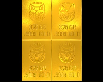 Crypto Gold SHIB2 Gold Snap Bar Breaks into Four 3.75 Grain Bars Gold Bullion Precious Metal AG Gold Stamp Free Silver Bar Included!!