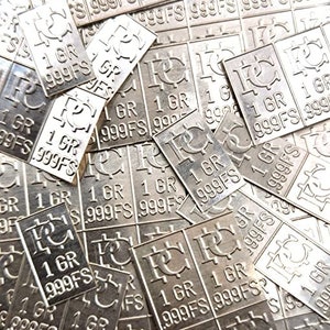 Zilver Baren 1 Gram Zilverbaar Deelbaar tot 15 Baren Zilver Bullion .999 Zilver