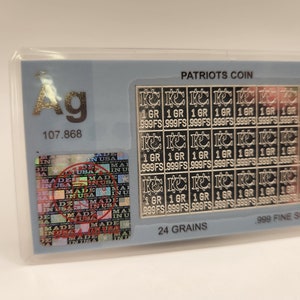 1 Sheet of 24 .999 Silver Bars 1 Grain each. Snaps Apart