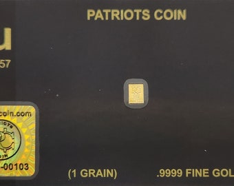 1 Grain Gold Bar One Grain Bar Gold Bullion .9999 Gold Stamp Trading Card Precious Metal Gold Grain Bars Gold Bar Free Silver Bar
