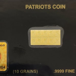 Gold Bar That Breaks into 10 One GR Bars Gold Bullion .9999 Gold Stamp Trading Card Precious Metal Trading Cards Free Silver Bar