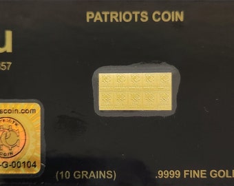 Gold Bar That Breaks into 10 One GR Bars Gold Bullion .9999 Gold Stamp Trading Card Precious Metal Trading Cards Free Silver Bar