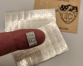 Small Silver Bars 1 Grain each .999 Pure Silver Bars Snaps Apart Pure Silver Bullion Ag
