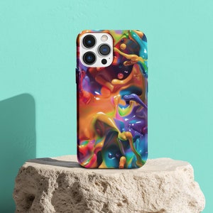 Colorful Phone Case Paint  Cover for iPhone 16, 15, 14, 13, 12, 11 Pixel 8, 7, 6, 5, Samsung S24, S23, S22, S21