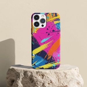 Art Colorful Phone Case Abstract Paint Cover for iPhone 16, 15, 14, Samsung S24, S23, S22 Tough Phone case