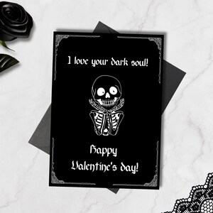 Printable Gothic Valentine&#39;s Day Card: Skeleton Design (5x7) (Digital Download)