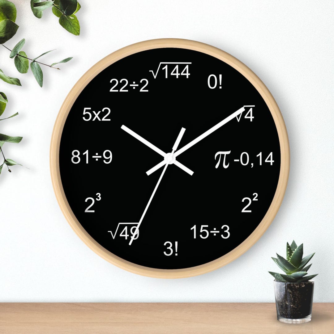 Math Equation Clock: Math Teacher Gift, Geeky Classroom Decor - Etsy