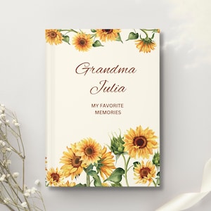 Personalized Grandma Memory Book Grandmother&#39;s Keepsake Journal Family Notebook Custom Gift for Grandma from Grandkids