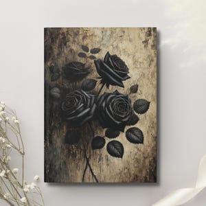 Gothic Journal with Black Roses Gothic Notebook Custom Dark Vintage Book Goth Custom Cover
