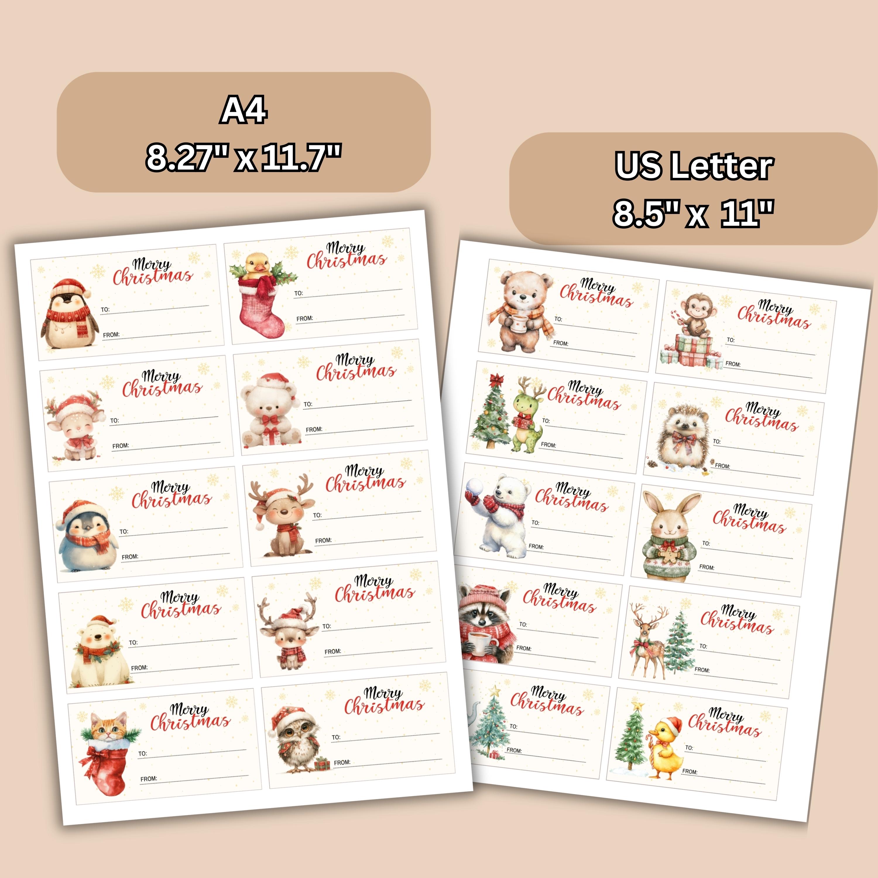 Set of 20 Christmas Printable Present Labels, Gift Tags - Etsy