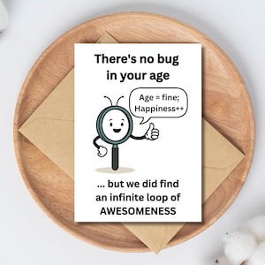 Cartão de aniversário para programadores, presente divertido e imprimível para desenvolvedores, engenheiros e amantes da tecnologia | Download instantâneo