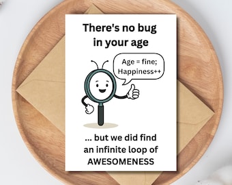 Programmer Birthday Card Printable Funny Coding Gift for Developers, Engineers, Tech Lovers | Instant Download