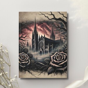 Gothic Journal Cathedral & Roses Gothic Notebook Custom Dark Vintage Book Goth Custom Cover