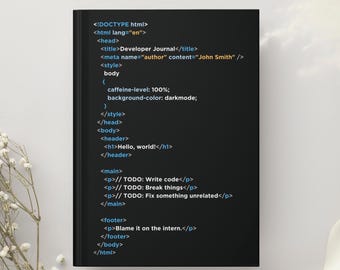 Custom Coder Notebook: Geeky Tech Journal Gift