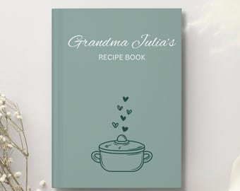Personalized Grandmother Journal - Recipe Book, Custom Recipes Notebook, Kitchen Recipes Storage