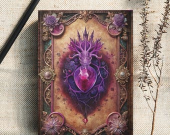 Gothic Heart Journal – Dark Academia Notebook, Baroque Fantasy Diary, Witchy Gift, Vintage Book