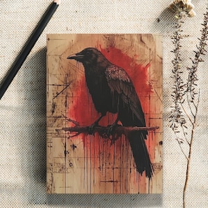 Black Raven Gothic Journal, Custom Gothic Notebook, Custom Vintage Book, Goth Custom Cover Journal