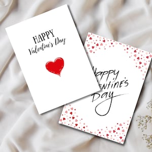 Tarjetas imprimibles para el día de San Valentín, juego de 4 tarjetas de 5 x 7, kit para hacer tarjetas, paquete